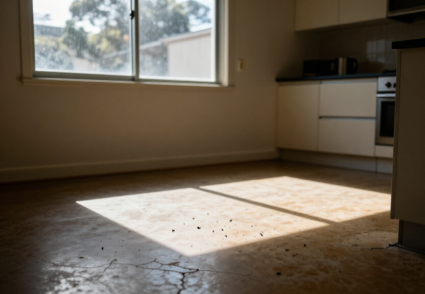 Rodent droppings in an Enfield warehouse before pest control